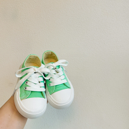 韓版糖果色兒童春秋帆布鞋