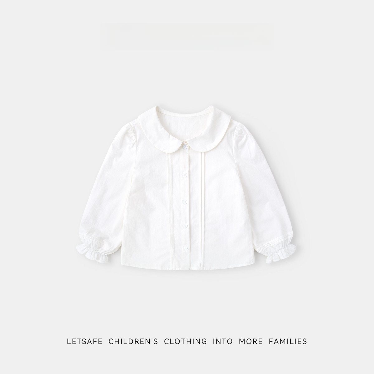 【100%純棉】春季女童白色襯衫