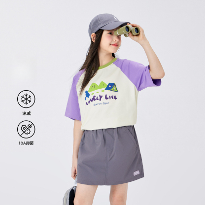 女童夏季涼感露營短T