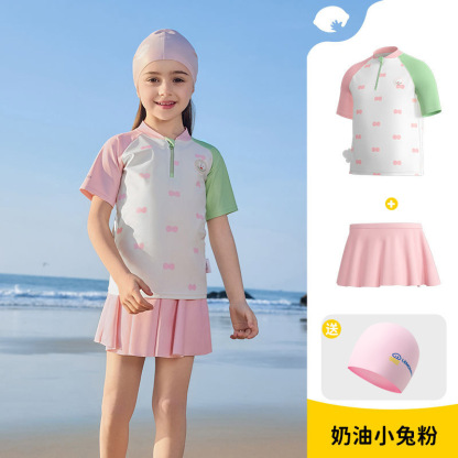 兒童短袖分體中小童泳衣