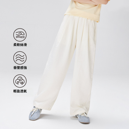 女童夏季薄款多巴胺垂感闊腿長褲
