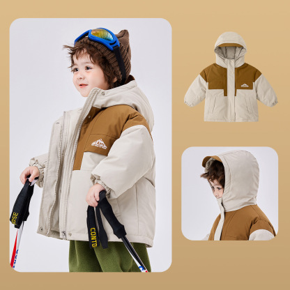 杜邦三防兒童連帽羽絨服