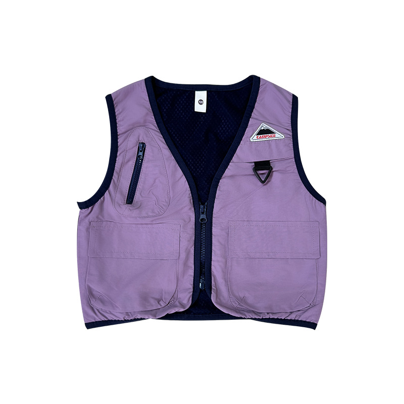 兒童戶外風多功能工裝馬甲