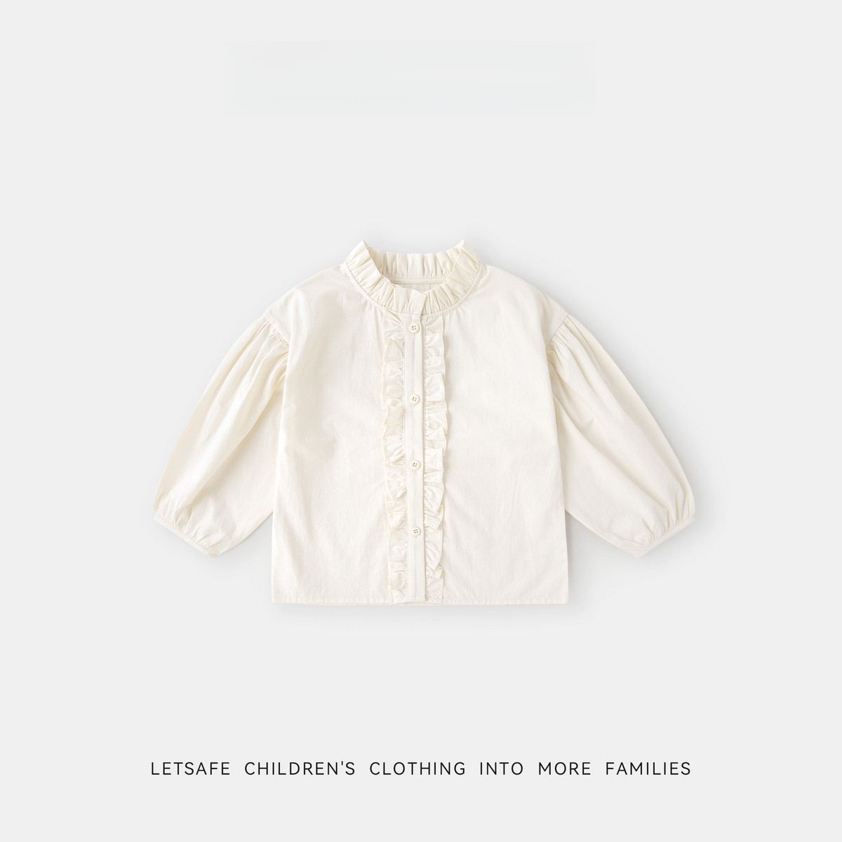 春季女童宮廷風褶皺襯衫