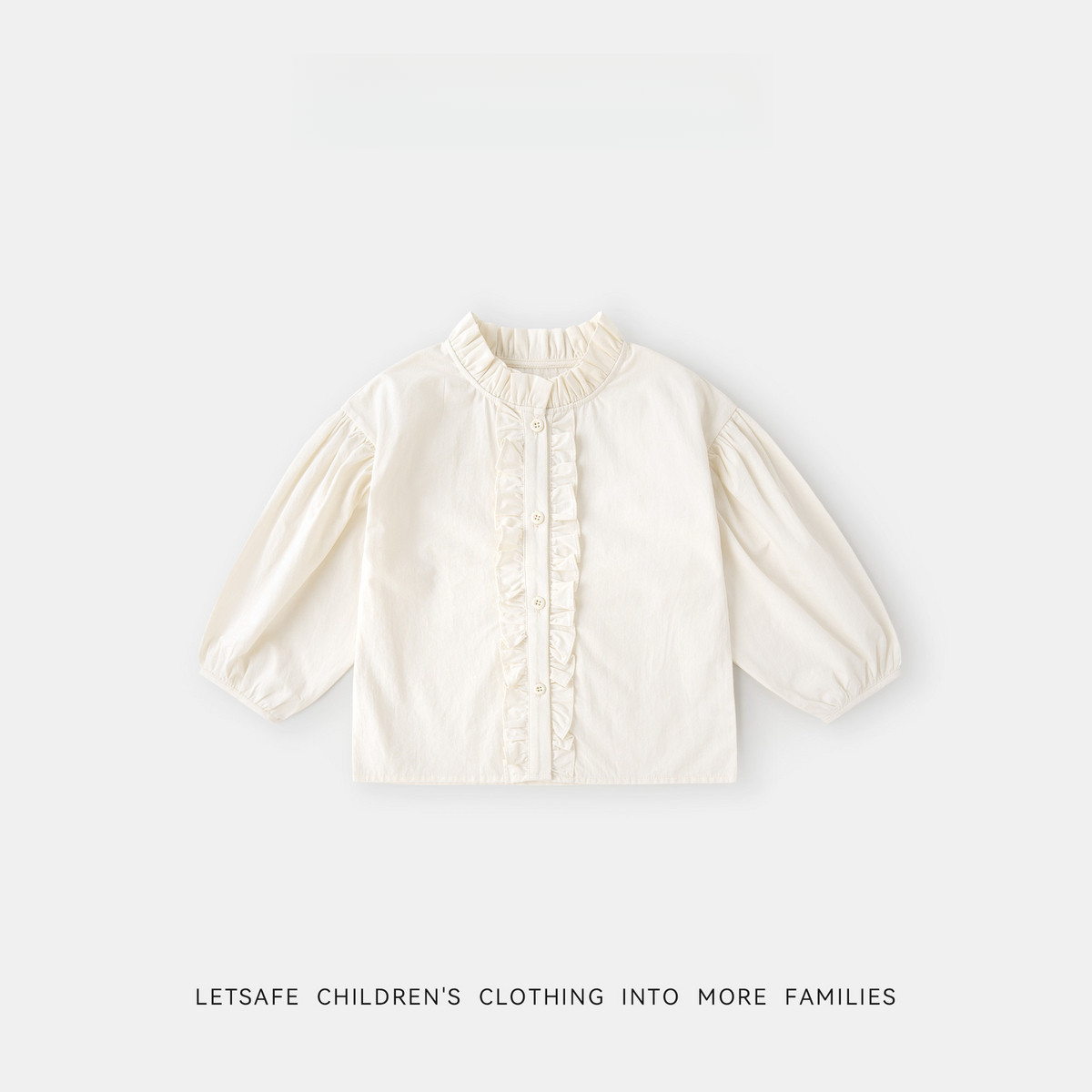 春季女童宮廷風褶皺襯衫