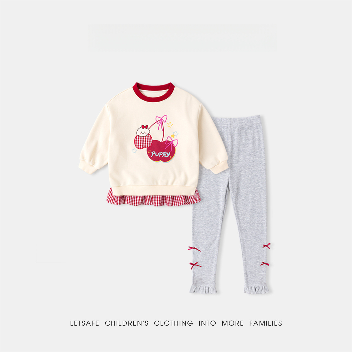 女童春季甜美衛衣褲子套裝