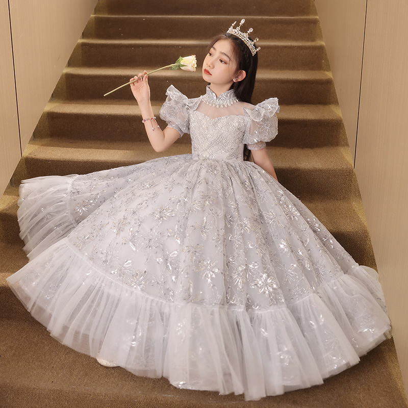 兒童泡泡袖高端公主裙