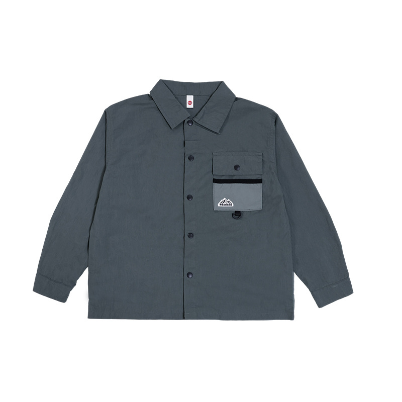 秋季男童撞色拼接工裝襯衣