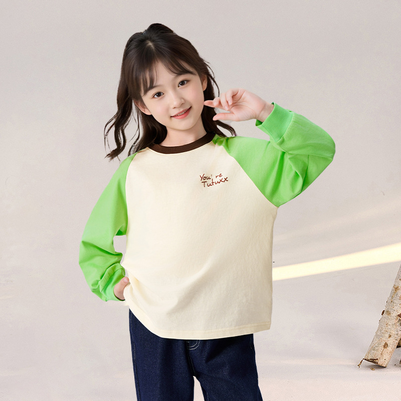 春季女童新款休閑直筒牛仔褲闊腿褲