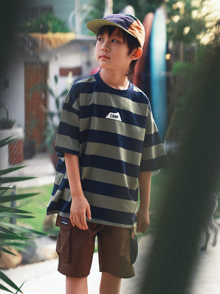 兒童夏季男童條紋短袖T恤