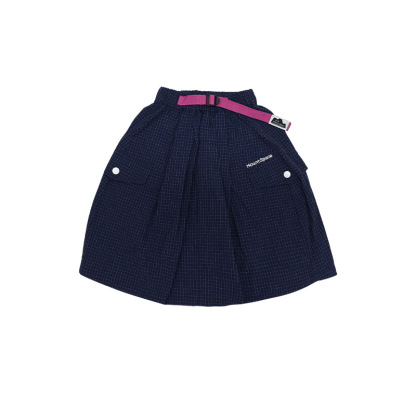女童春季格紋口袋半身裙