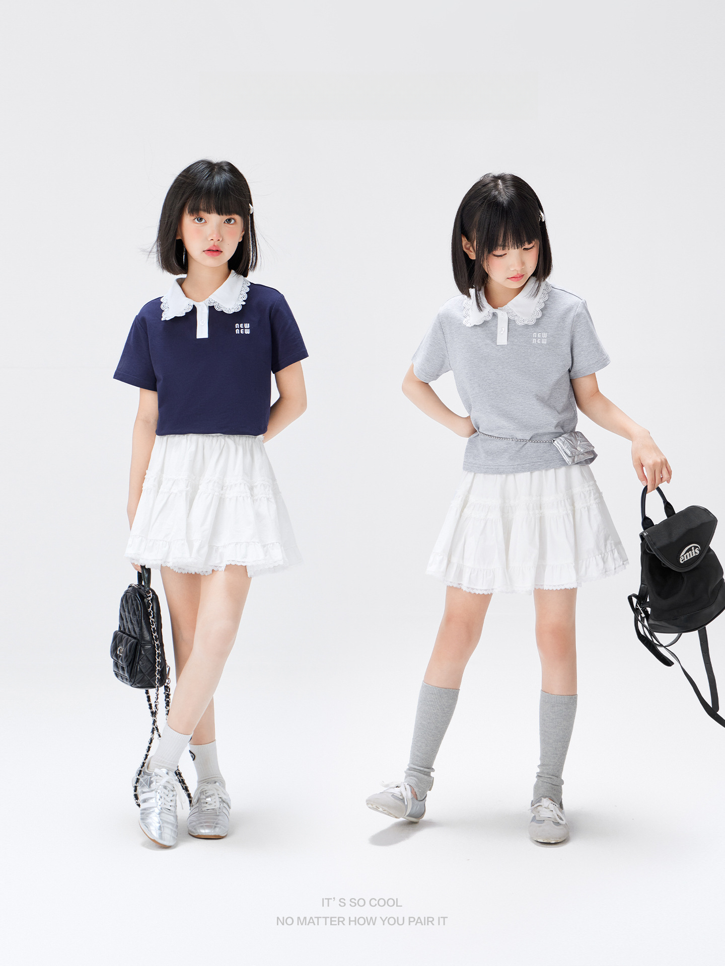 女童學院風短款POLO衫