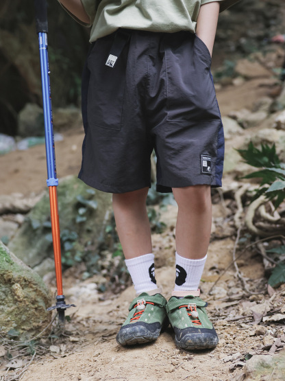 撞色寬鬆速乾五分褲