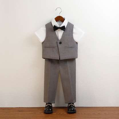 兒童新款春季英倫馬甲套裝