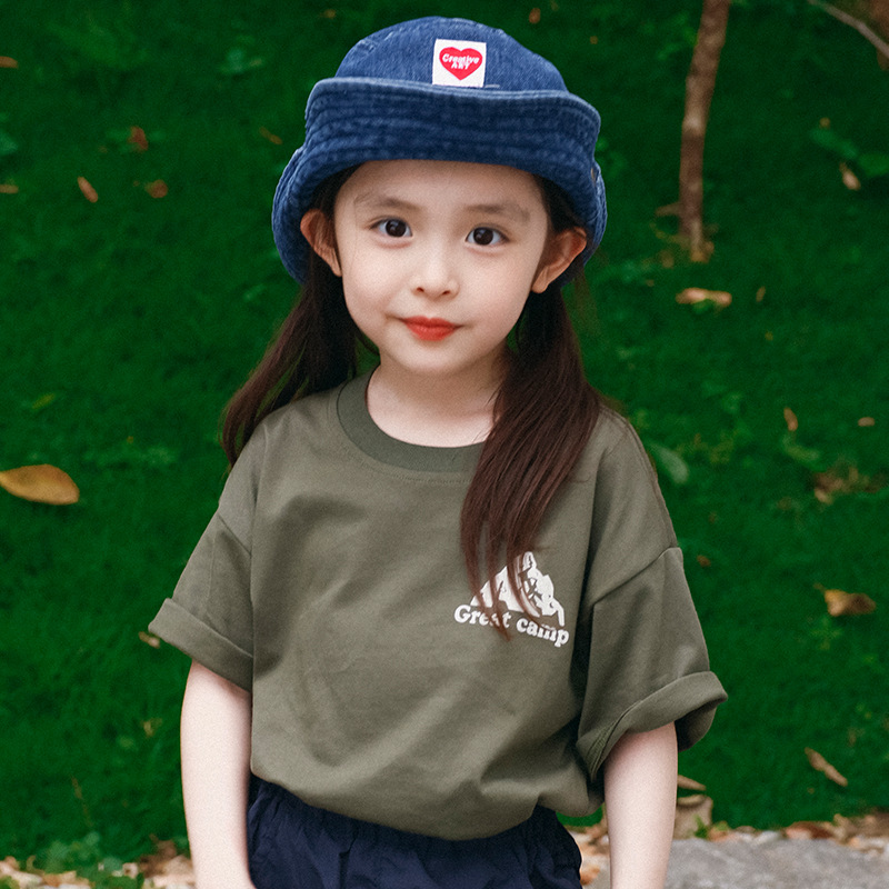 兒童山系戶外透氣印花t恤親子裝