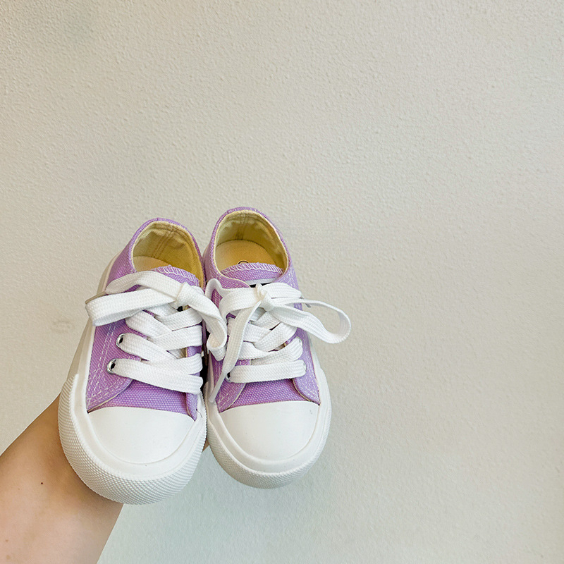 韓版糖果色兒童春秋帆布鞋