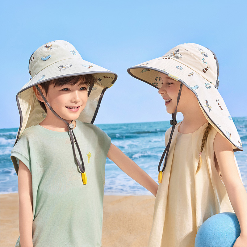 兒童空頂大帽檐防曬帽
