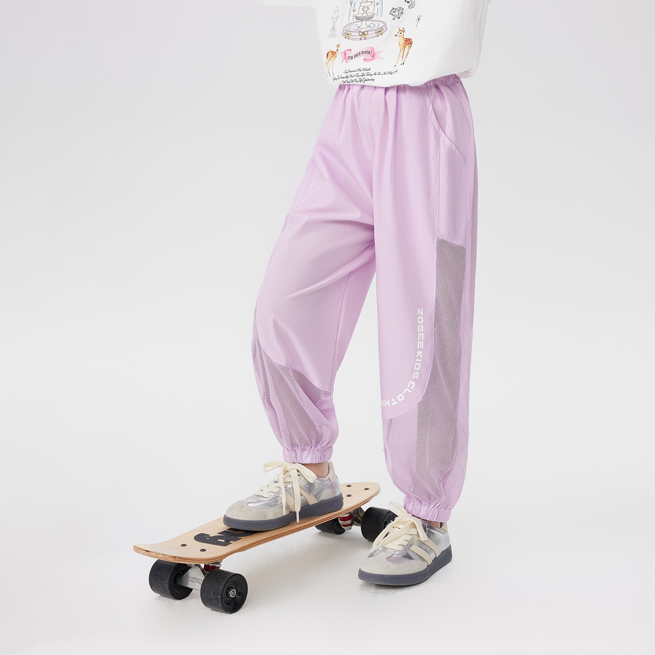 女童夏季薄款網面長褲