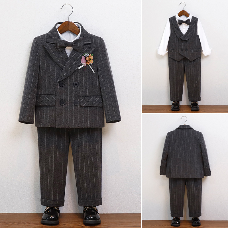 男童英倫條紋小西服