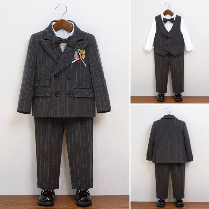 男童英倫條紋小西服
