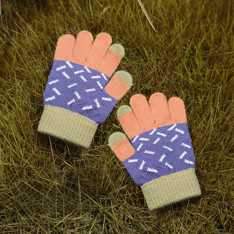 兒童冬季五指半指翻蓋手套