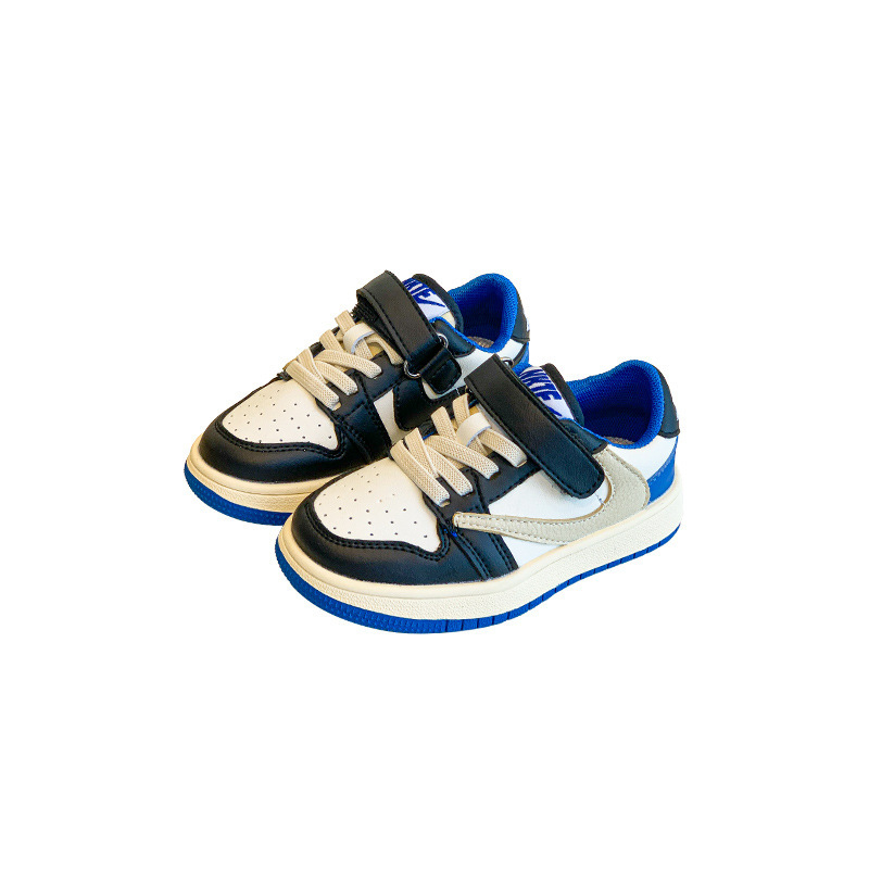 兒童春秋閃電倒鉤板鞋