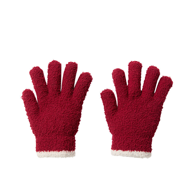 兒童秋冬抗靜電毛絨戶外防風手套