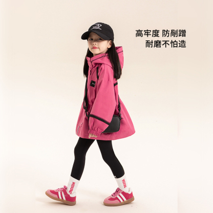 春季女童防水衝鋒衣