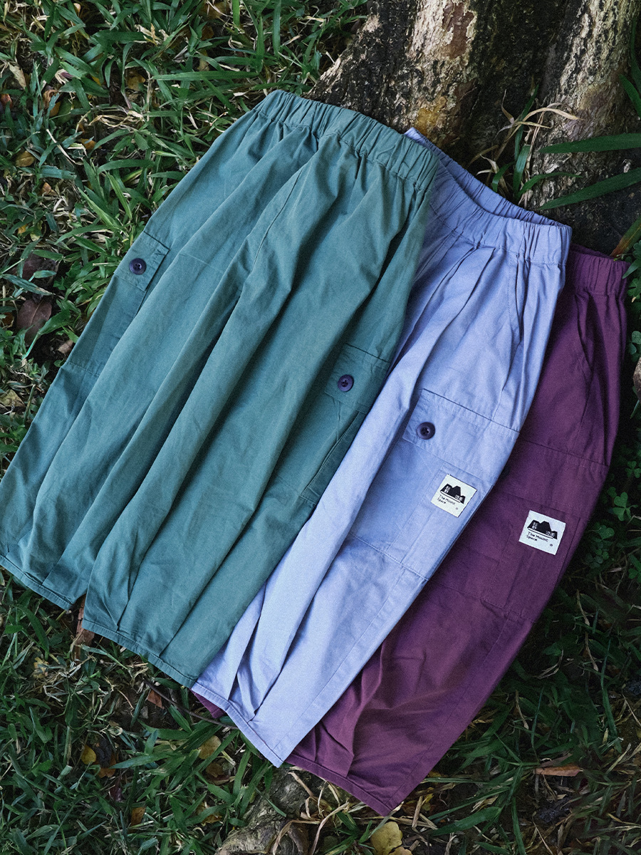 女童春季純棉寬鬆束脚工裝長褲