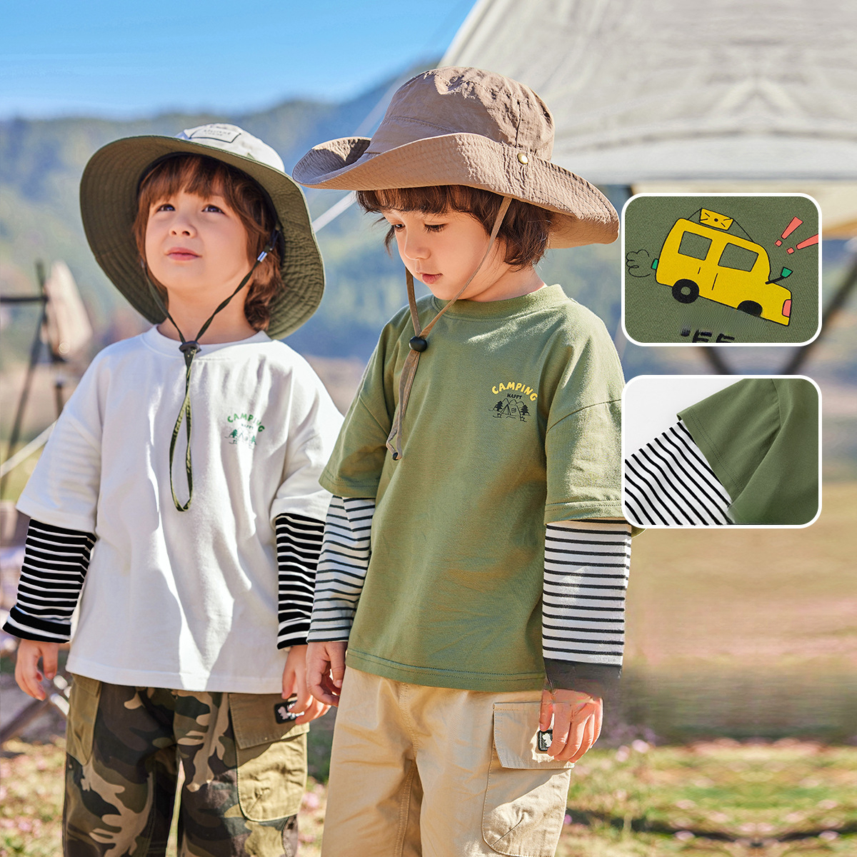 春季假兩件長袖T恤兒童寶寶