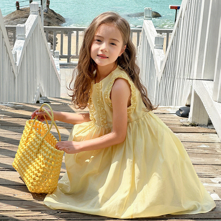 女童清新文藝天絲連衣裙