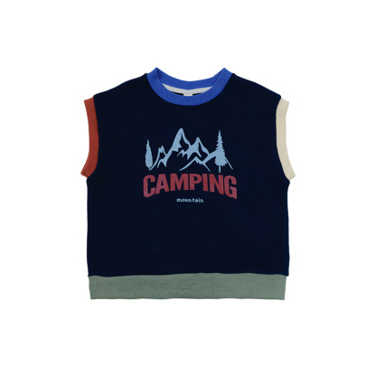 女童秋季撞色包邊馬甲