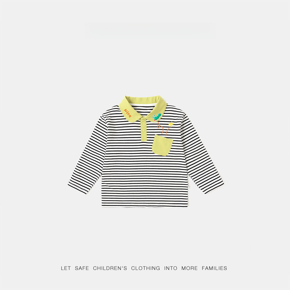 兒童條紋童趣純棉 polo 衫