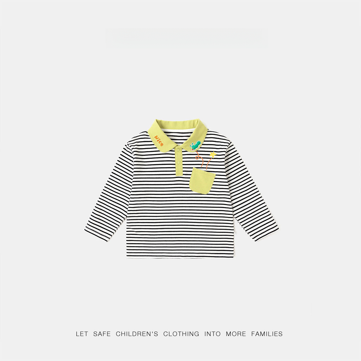 兒童條紋童趣純棉 polo 衫