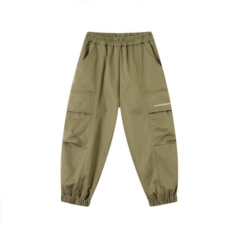 春秋男童洋氣戶外休閑工裝褲