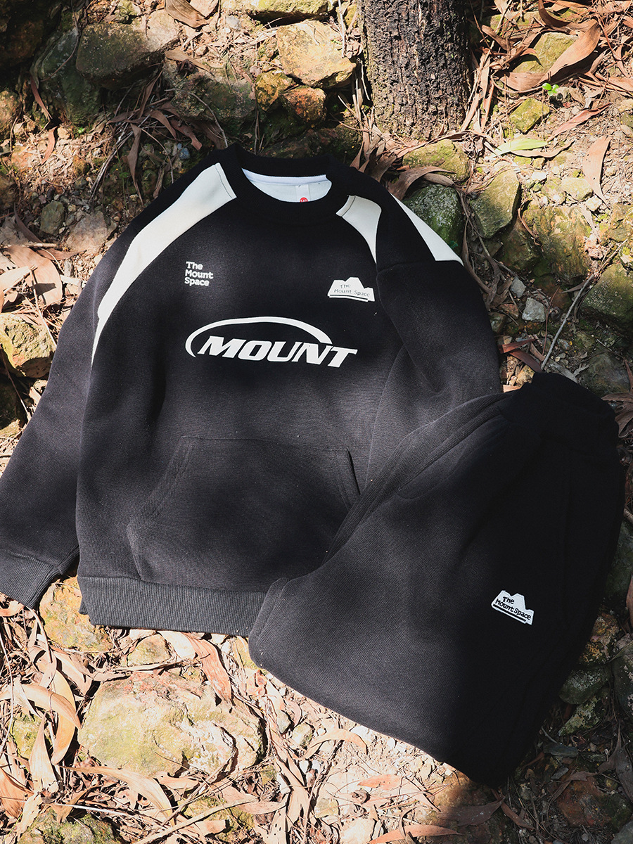 男童戶外加厚加絨衛衣束腳褲子套裝