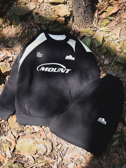 男童戶外加厚加絨衛衣束腳褲子套裝