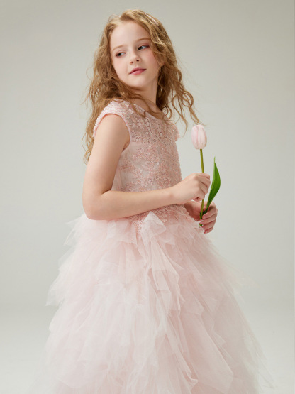 女童粉色蓬蓬裙公主裙