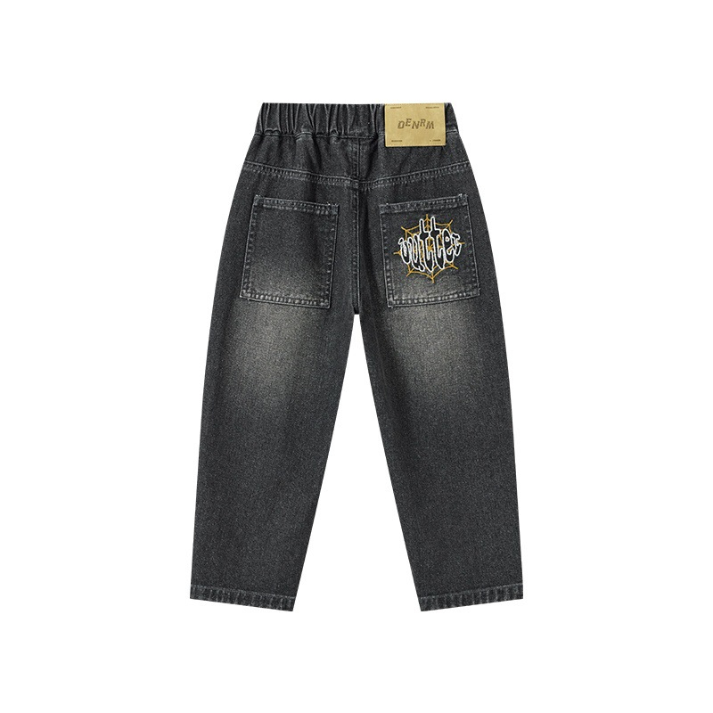 男童牛仔褲春秋款直筒休閒褲