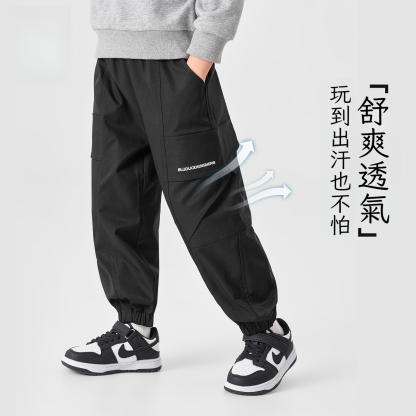 春秋男童洋氣戶外休閑工裝褲