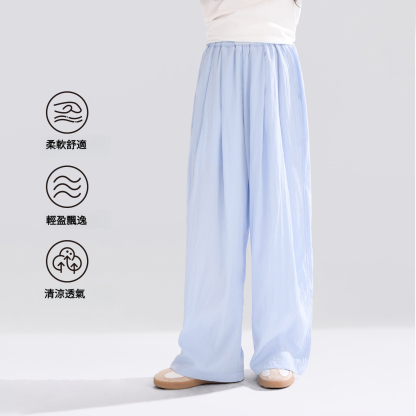 女童夏季輕薄皺感闊腿山本褲
