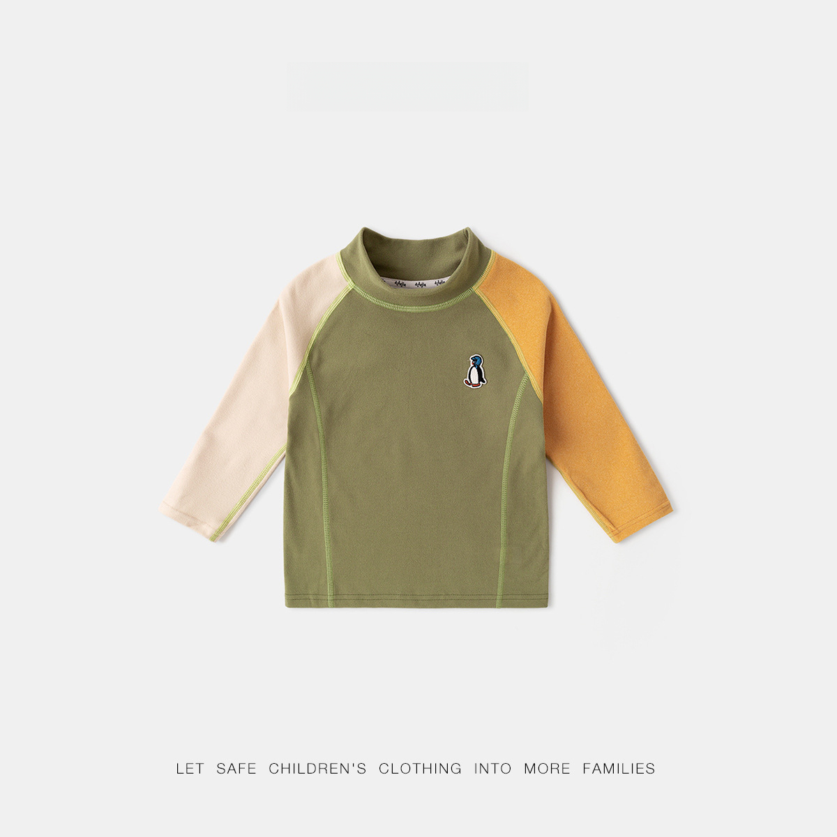 兒童秋冬拼色打底衫