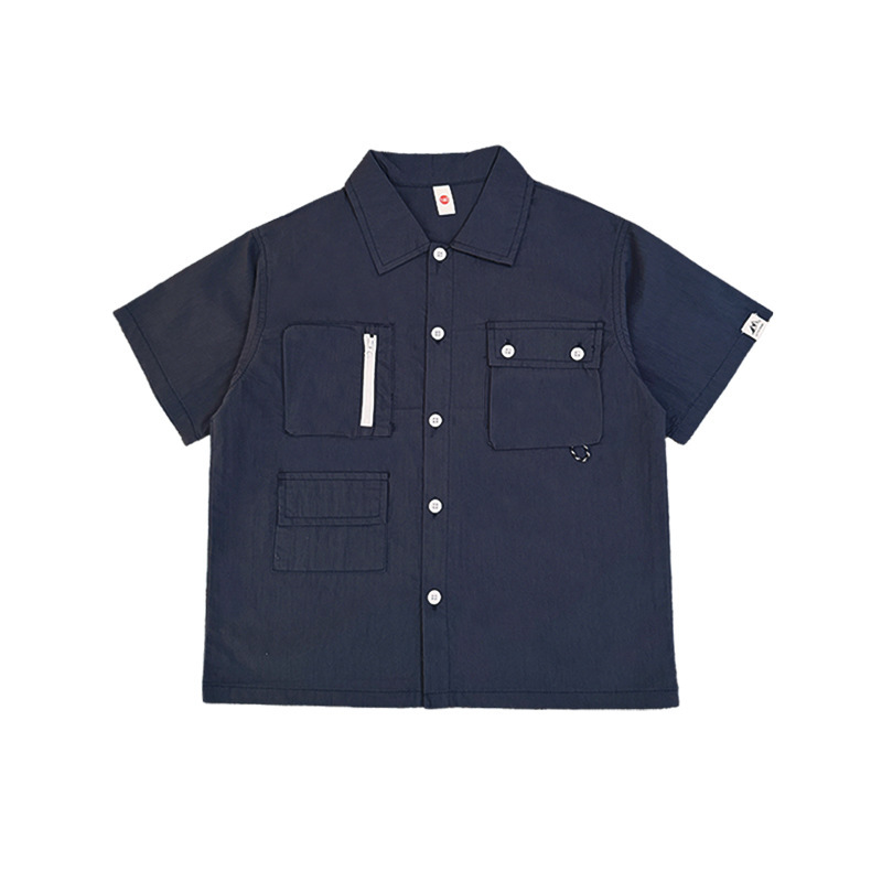 男童夏季山系戶外兒童短袖襯衫短褲套裝