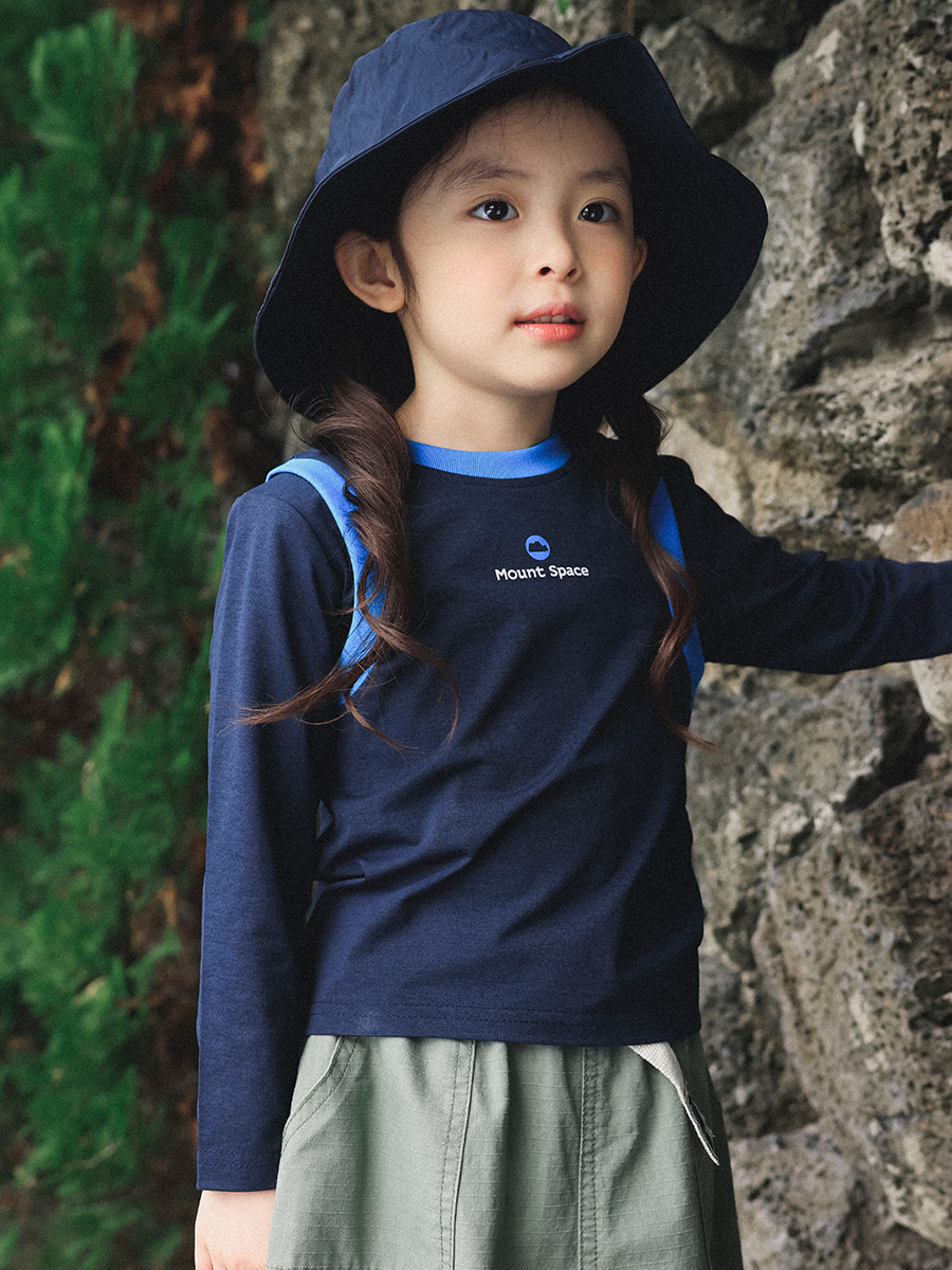 親子裝女童春季假兩件修身長袖打底衫T恤