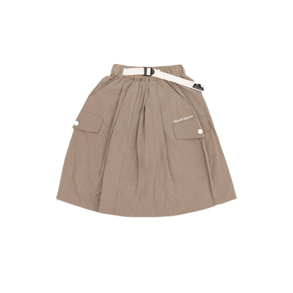 女童春季格紋口袋半身裙