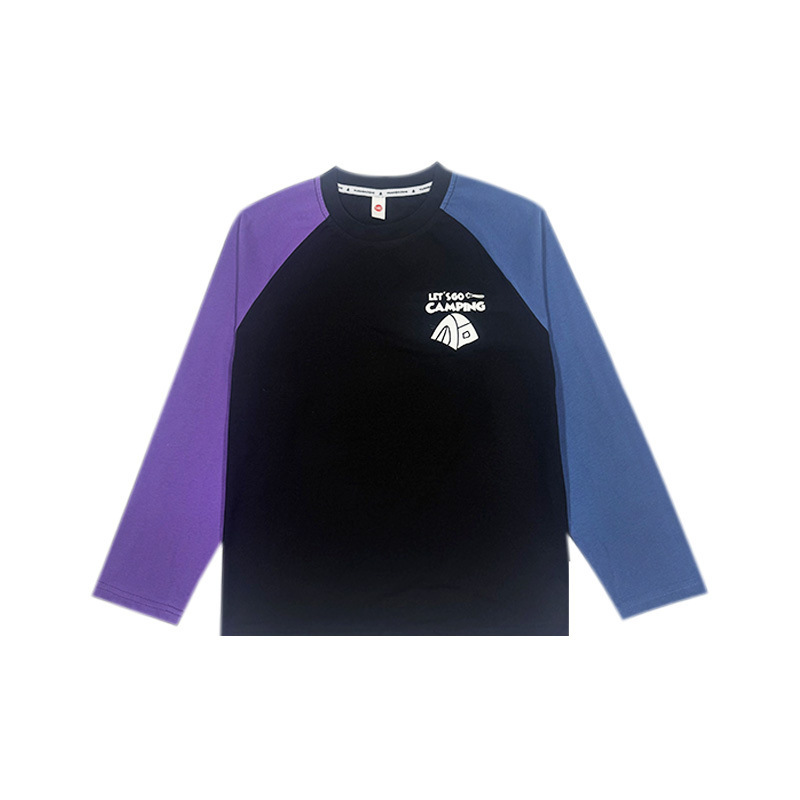 兒童秋季插肩撞色長袖T恤