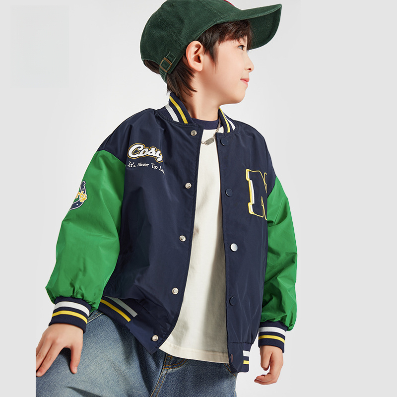 男童棒春秋休閒球服夾克