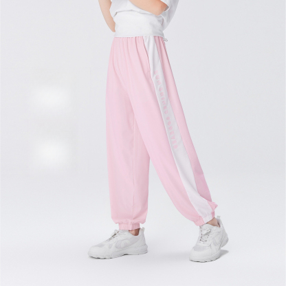 女童夏季撞色字母印花束腳褲