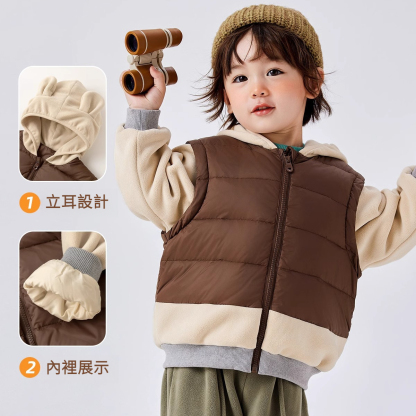 兒童奧粒絨拼接羽絨服