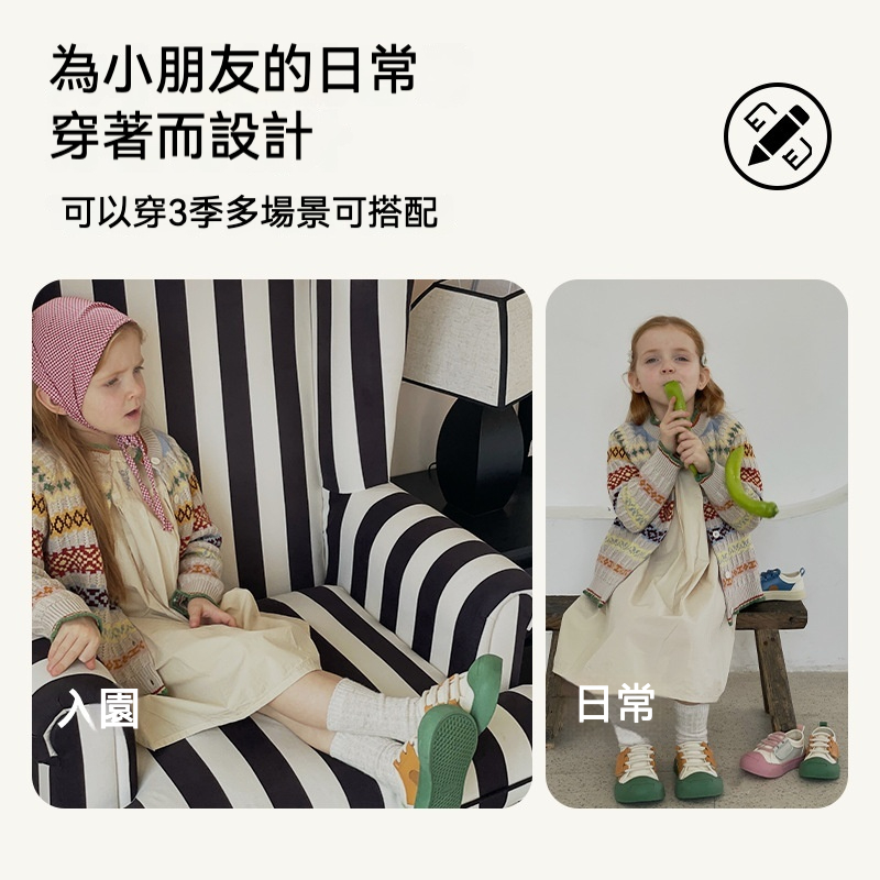 兒童春季魔術貼帆布運動鞋